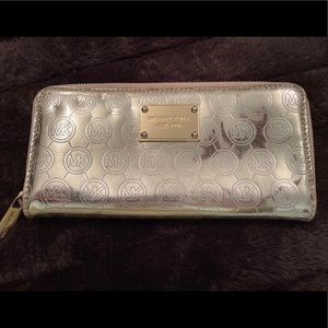 Michael Kors Gold Metallic Continental Wallet